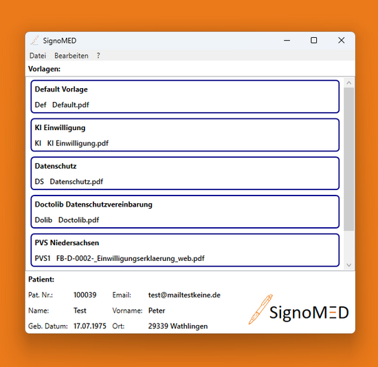 SignoMED Vorlagen